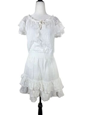 Heartloom White Ruffle Lace-Detail  Dress